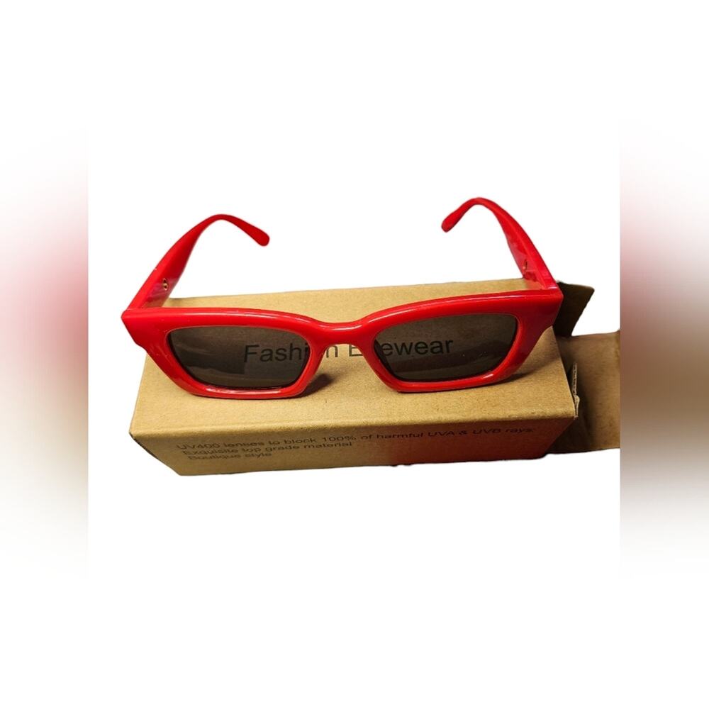 NWOT Red Fashion Eyewear Sunglasses. Never Used, Still In Box.